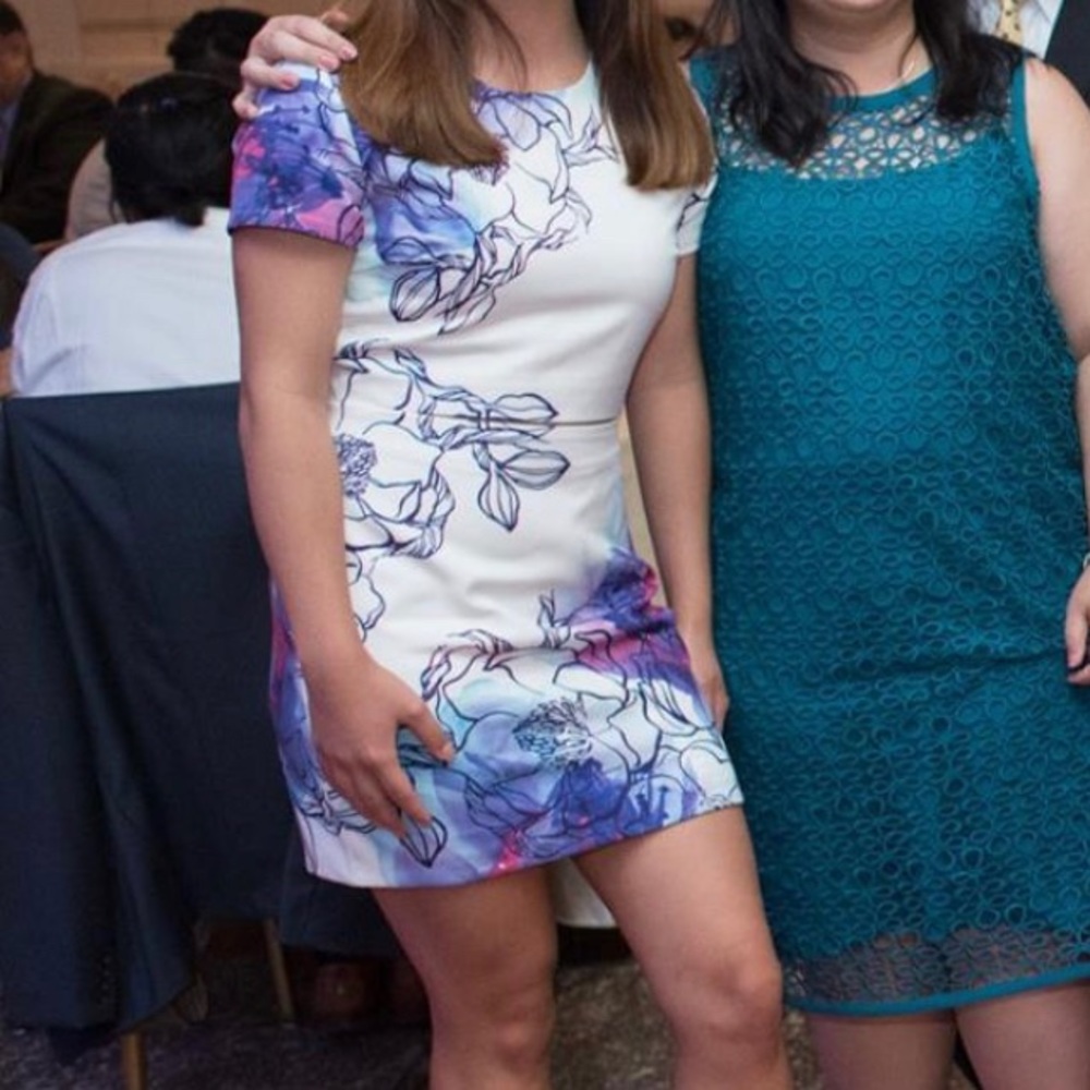 Beautiful Tobi Watercolor Blue/Purple Mini Dress